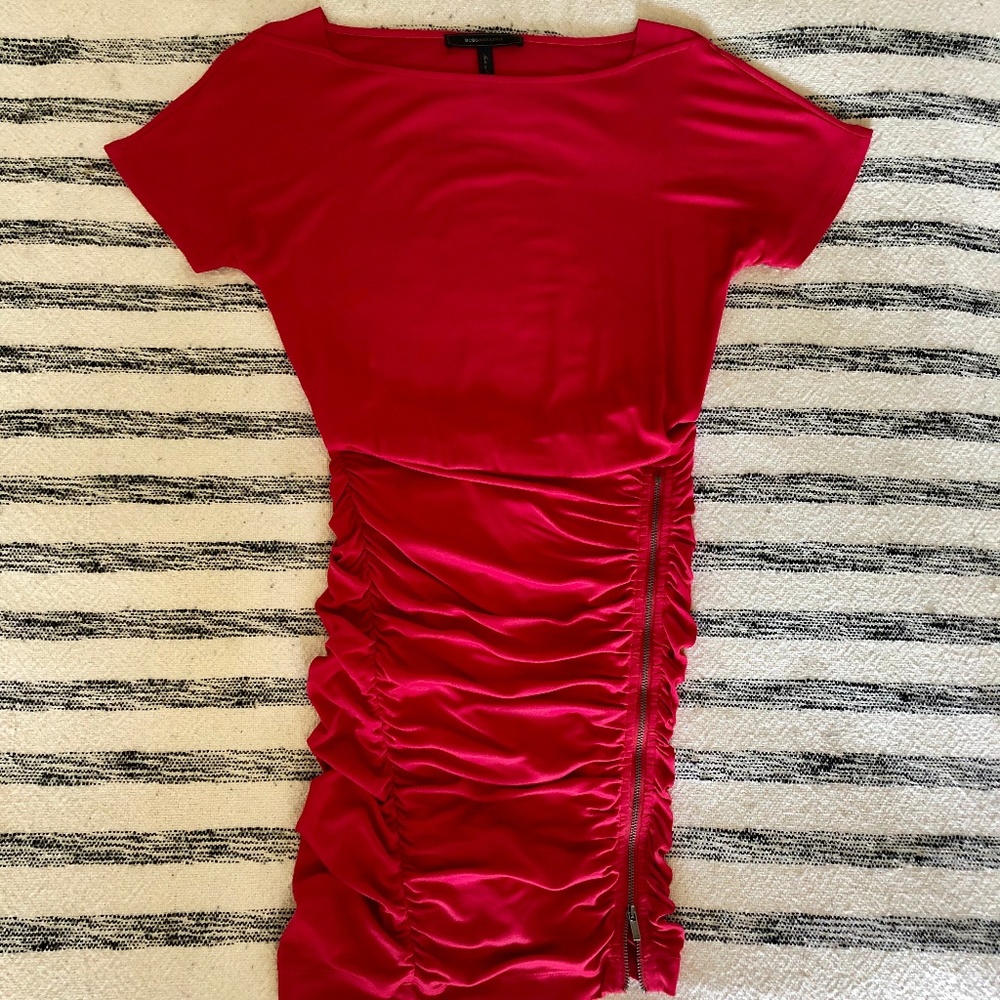 Red Ruched BCBG Dress